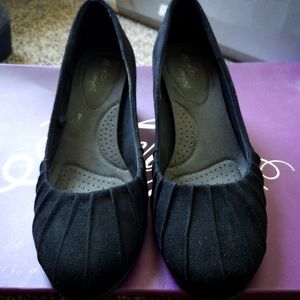Black Slip On Wedges